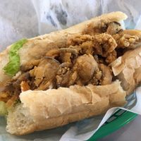 Oyster mushroom poboy with mayo at Nola Vegan in New Orleans