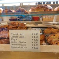 Menu at Meucci Pasticceria in Lucca