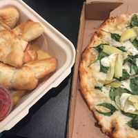Garlic knots and Iggy Popeye Pizza  at New Ethic in Rochester