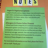 Menu  at Tacos Danang in Da Nang