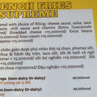 Menu  at Tacos Danang in Da Nang