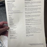 Menu  at Les Filles in London
