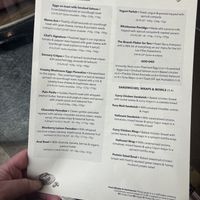Menu  at Les Filles in London