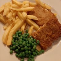 Vegan fish and chips. at Priorslee Lodge in Telford
