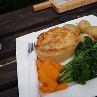 Vegan chicken pie - option of chips, new potatoes or mash at The Cock Inn in Rickmansworth