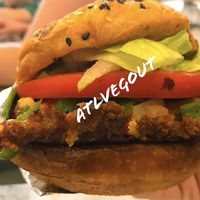 Broccoli burger  at Veggie Busters in Atlanta