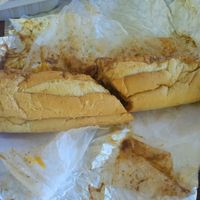 BBQ Jackfruit Philly Cheesesteak (tasted way better than it looked)  at Veggie Busters in Atlanta