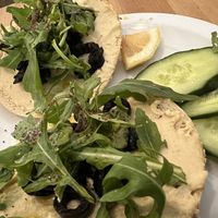 hummus bagel  at Fine Bagels @ Shakespeare and Sons in Berlin