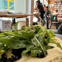 vegan hummus bagel  at Fine Bagels @ Shakespeare and Sons in Berlin