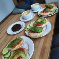  at Fine Bagels @ Shakespeare and Sons in Berlin