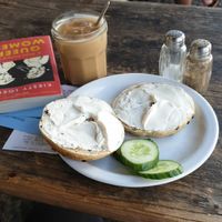  at Fine Bagels @ Shakespeare and Sons in Berlin