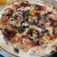   at Flat Earth Pizzas in East London