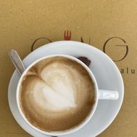 vegan cappuccino💟 with soy milk (they also have almond) at Ginger - Pantheon in Rome