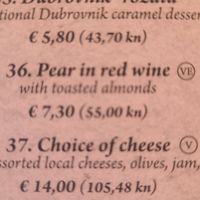 Dessert at Dalmatino in Dubrovnik