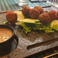 Falafel and tahini sauce which  at Dalmatino in Dubrovnik