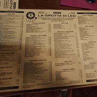 Menu at La Grotta Di Leo in Florence
