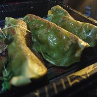 Gyoza pan fried at Itto Ramen - Haywood Rd in Asheville