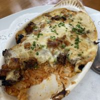 Japanese rice casserole with jackfruit at Journey Cafe in Kailua Kona