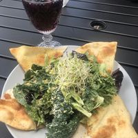 Caesar salad and hibiscus tea. So yummy!! 😄  at Journey Cafe in Kailua Kona