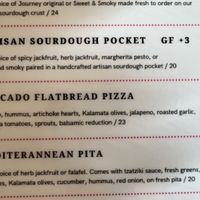 Avocado flatbread ingredients   at Journey Cafe in Kailua Kona