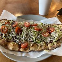 Avocado pizza flatbread  at Journey Cafe in Kailua Kona
