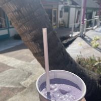 Blueberry ube milkshake  at Journey Cafe in Kailua Kona