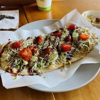 Avocado flatbread  at Journey Cafe in Kailua Kona