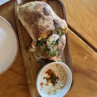 Breakfast wrap.  Very flavorful   at Journey Cafe in Kailua Kona