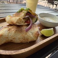 Artisan sourdough pocket (it’s a calzone)  at Journey Cafe in Kailua Kona