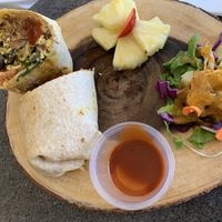 Breakfast burrito- so yummy!! at Journey Cafe in Kailua Kona
