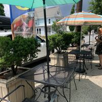 Exterior, with outdoor seating at Cedar's Mediterranean Grill in Stroudsburg