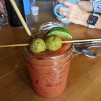 Vegan Worcestershire for a bloody mary! at Blue Bird Bistro in Kansas City