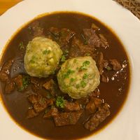 gulasch mit semmelknodel at Landia in Vienna