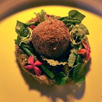 Shiitake mushroom croquette at JOMNO Modern Khmer Cuisine  in Siem Reap