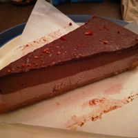 Chocolate and strawberry cake at Simply Sweet in Brooklyn