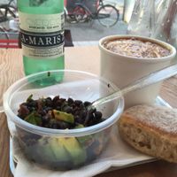 Soup and avocado 'salad' at Soup En Zo - Jodenbreestraat in Amsterdam