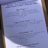 Menu (two leaves symbol = vegan)  at Cocktailcafé Regie in Heidelberg