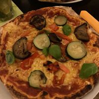 Botanica pizza with vegan cheese  at Manufaktur in Tubingen