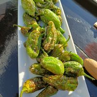 Pimentes al padron at Tapas Ibiza. La Finca Escondida in Ibiza