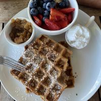 Waffles  at Helgas Pancake House in Cairns