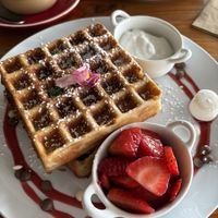   at Helgas Pancake House in Cairns