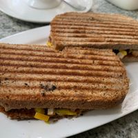 Smoked tofu sandwich  at TruYogi in Puttaparthi