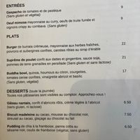 The gaspacho and the Buddha bowl are vegan. at Café Tulipe in Avignon