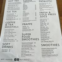 Menu   at Nui Bakery in Koh Tao