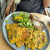 Chickpea omelette at Nui Bakery in Koh Tao