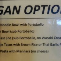 Vegan Menu at Mosquito Cafe in Galveston