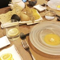Vegan started given free by the chef. All bread were vegan! at Fvsion in Cortina D Ampezzo