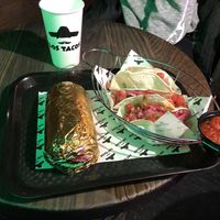 Vegan burrito and vegan tacos (fake meat) at Los Tacos in Stavanger