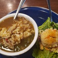 The green gumbo and japanese potato salad is AMAZING!  at The Dish in Baton Rouge