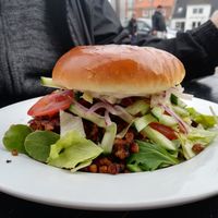 Awesome vegan burger at Iscafeen in Hvide Sande
